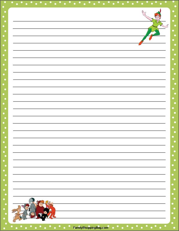 Peter Pan Green Stationery