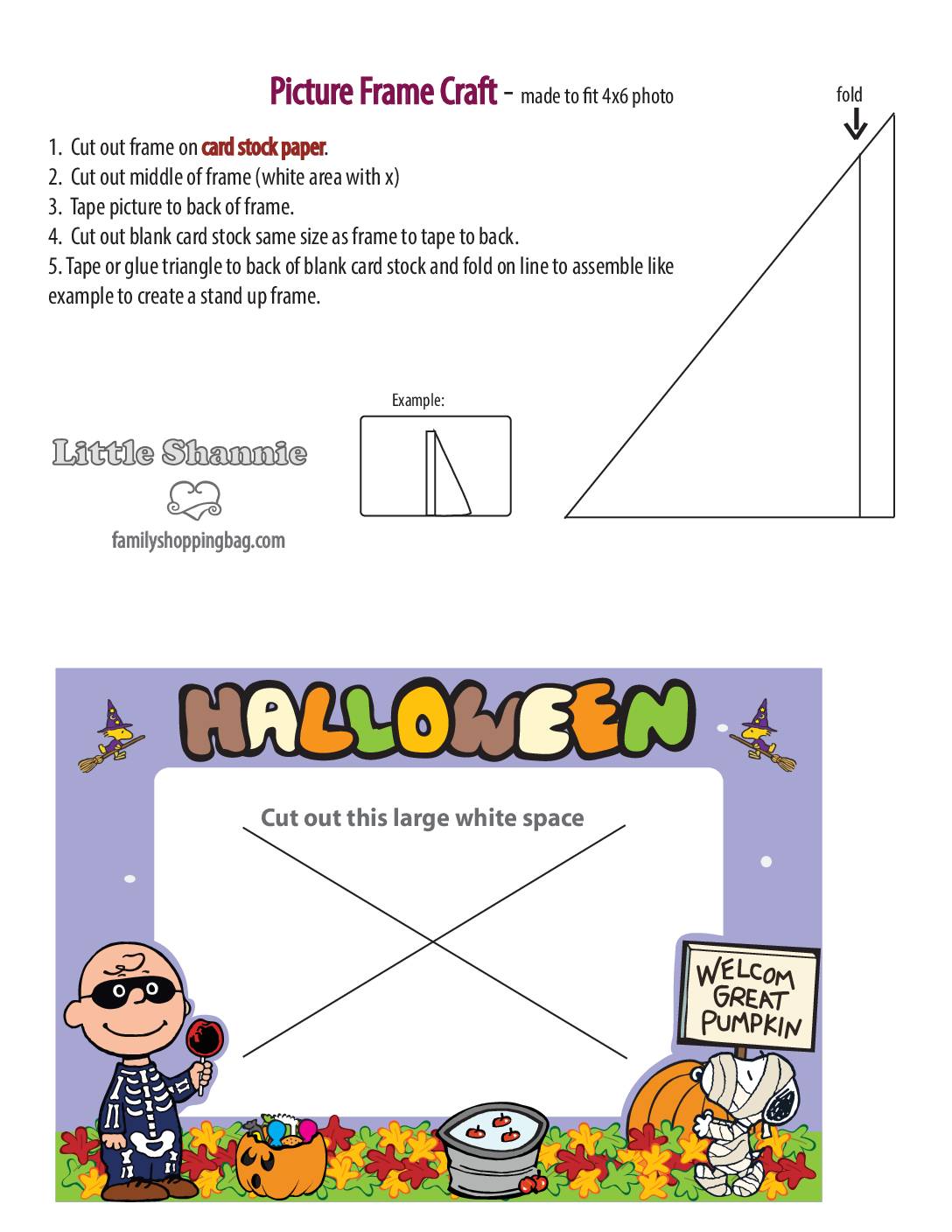 Picture Frame Peanuts Halloween  pdf