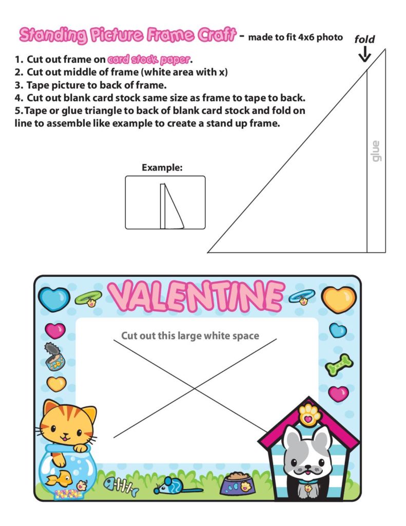Picture Frame Valentine Pups and Kittens  pdf