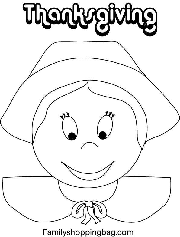 Pilgrim Lady Face Coloring Pages