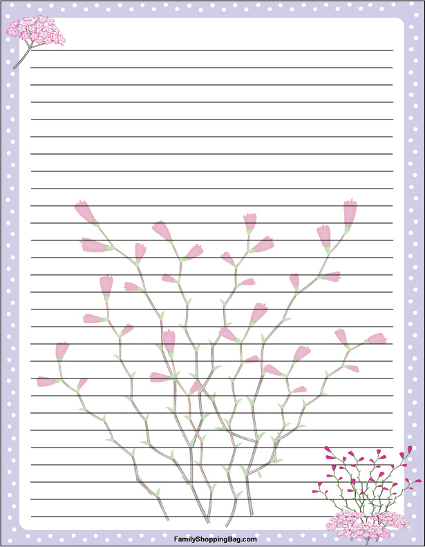 Pink Floral Stationery Stationery