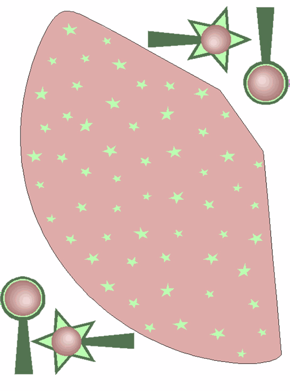 Pink with Green Stars Party Hats