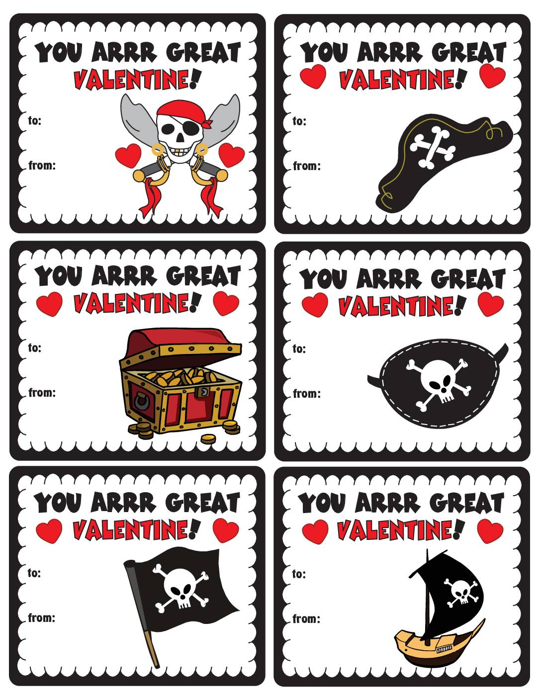 Pirate Valentines Valentines