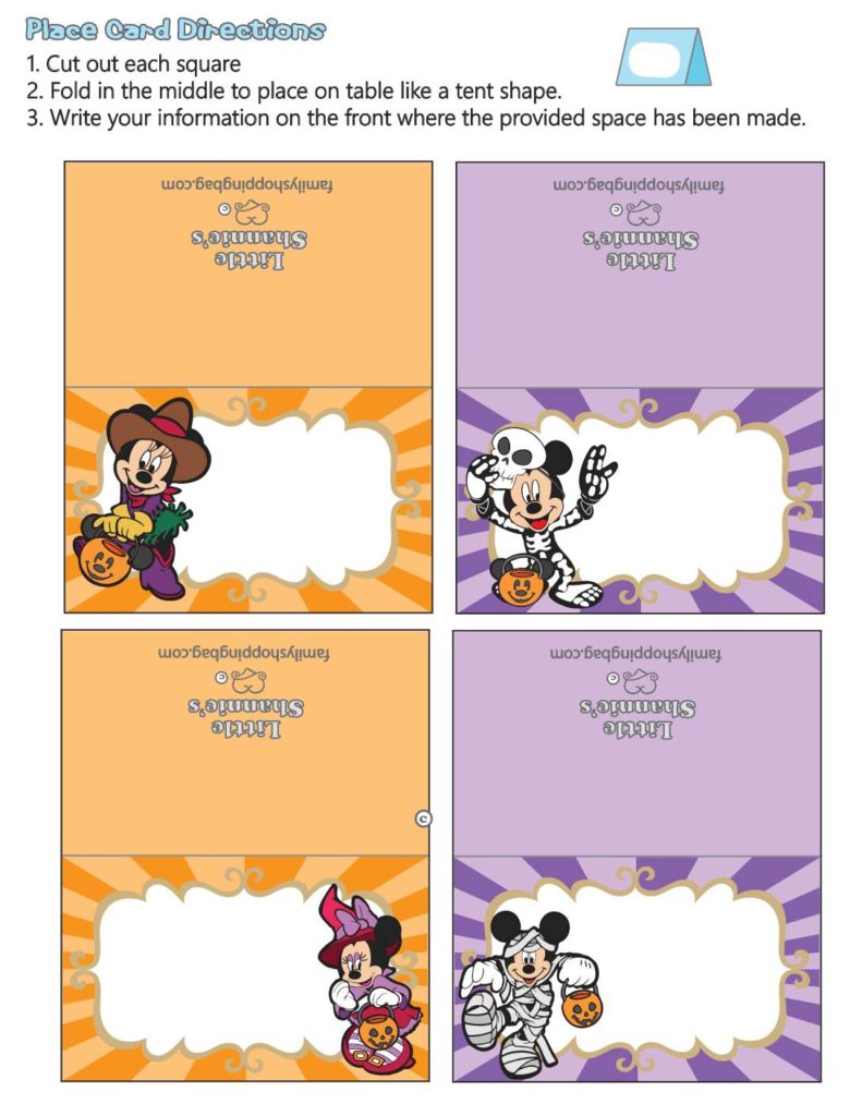 Place Card Halloween Mickey  pdf