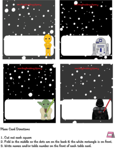 Star Wars Place Cards Place Cards