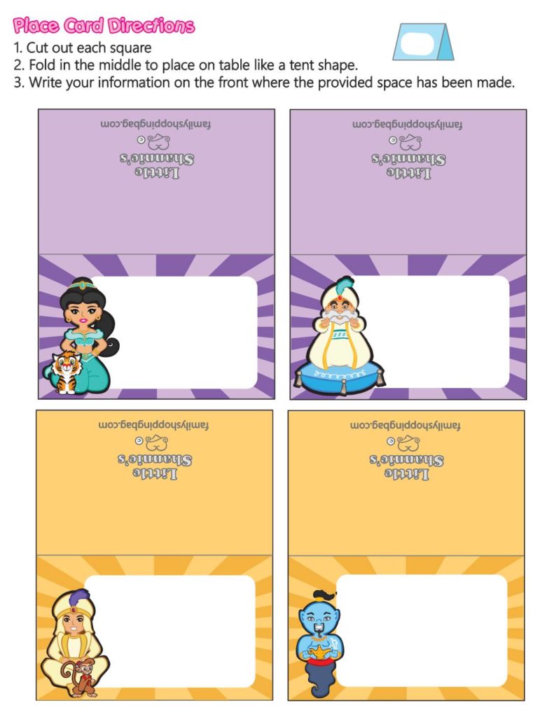 Place Cards Aladdin  pdf