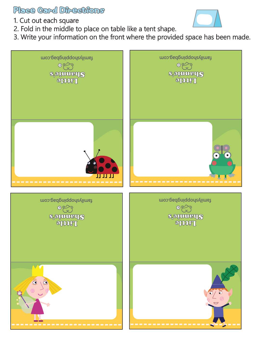 Place Cards Ben & Holly Place Cards