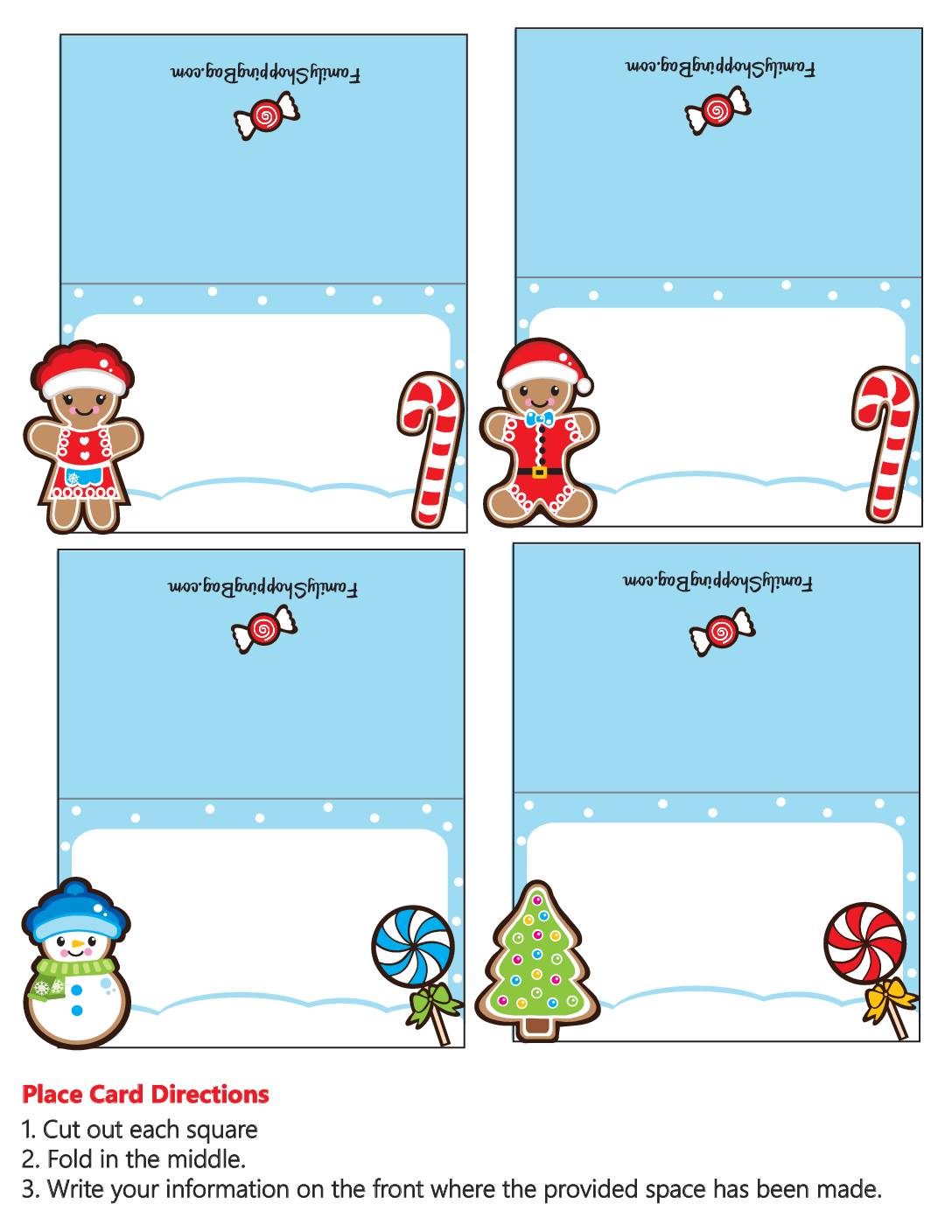Place Cards Christmas  pdf