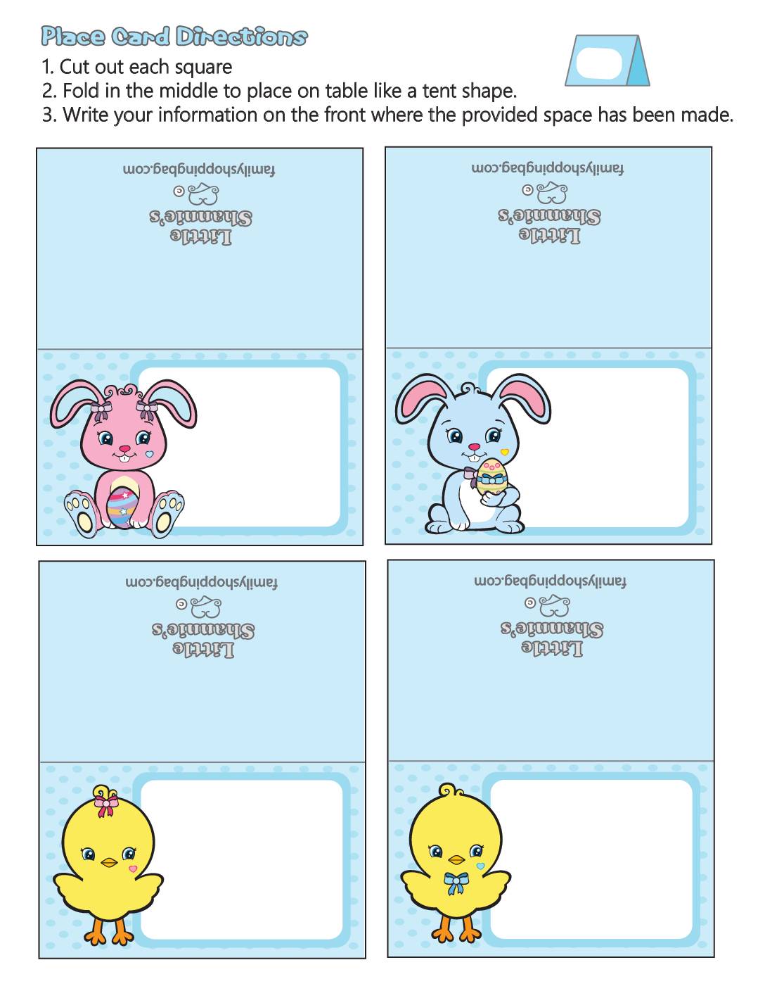 Place Cards Easter  pdf