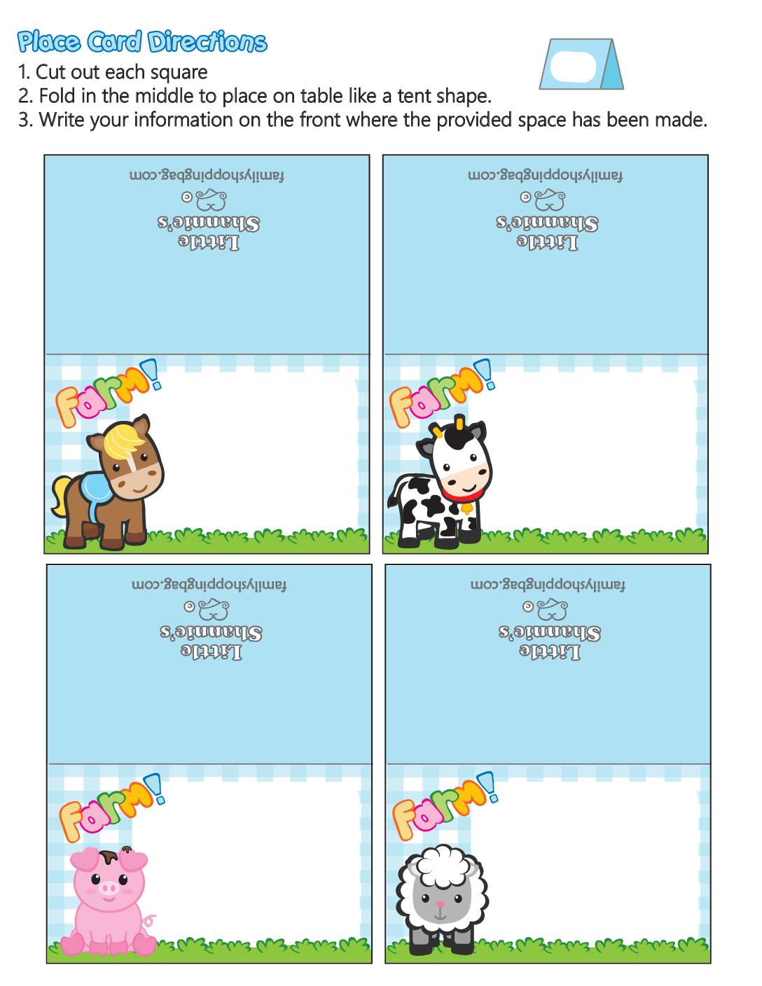 Place Cards Farm  pdf
