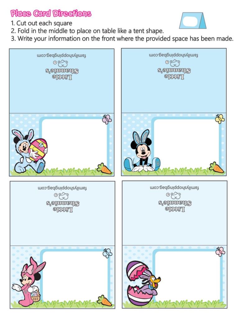 Place Cards Mickey Mouse Easter  pdf