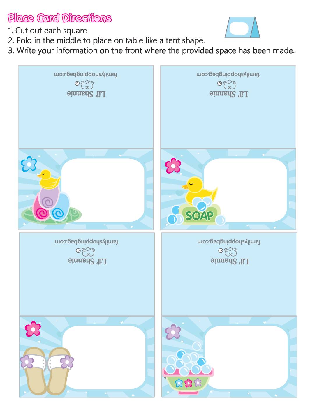 Place Cards Moms Spa Day  pdf