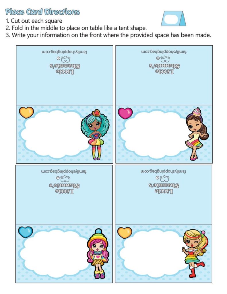 Place Cards Party Pop Teenies  pdf