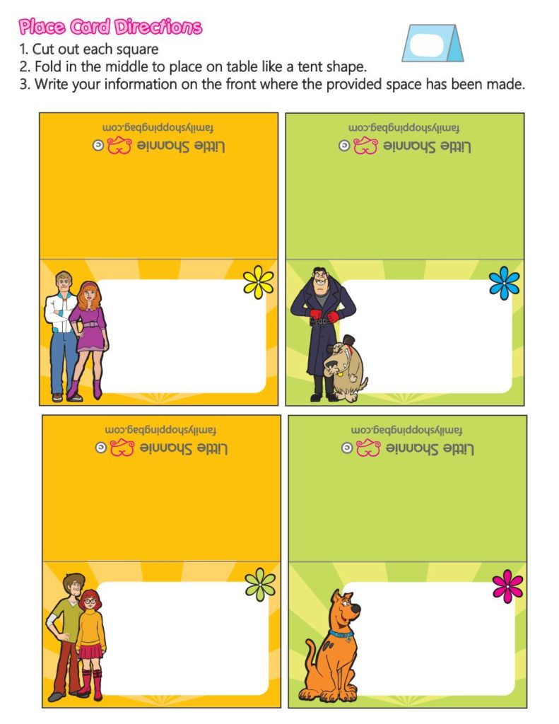 Place Cards Scooby Doo  pdf