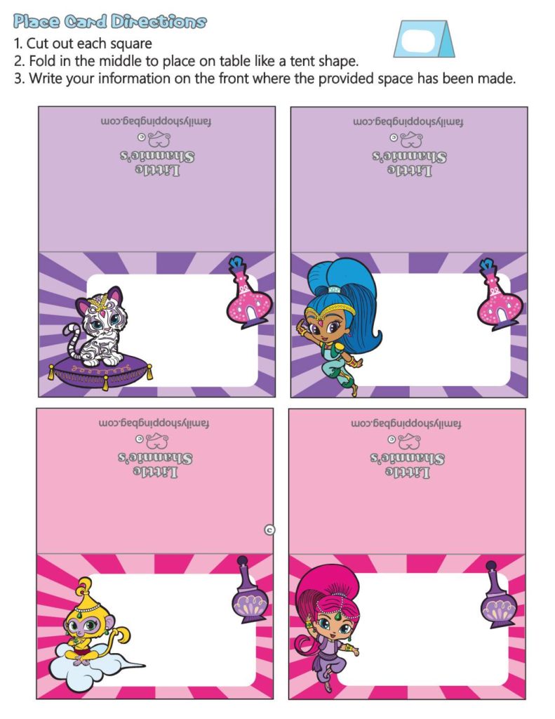 Place Cards Shimmer  pdf