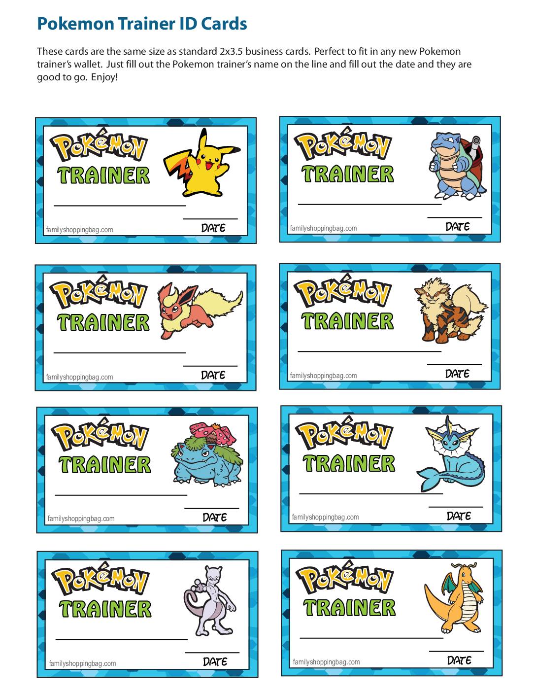 Pokemon Trainer ID Card  pdf