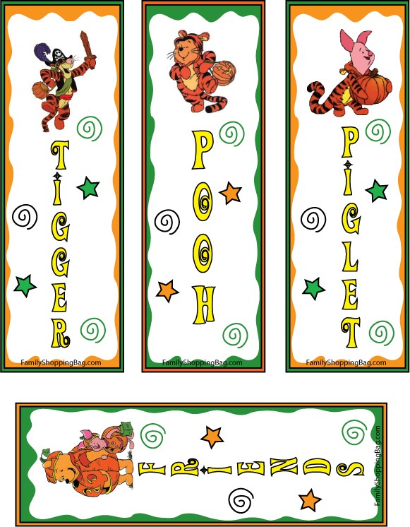 Pooh Halloween Bookmarks