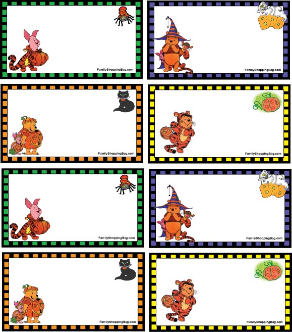 Pooh Halloween Gift Tags
