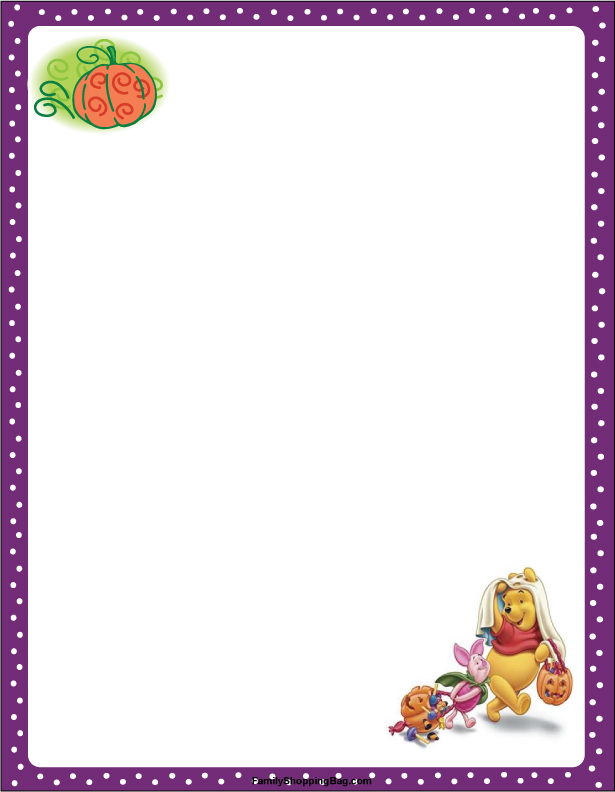 Pooh Halloween Paper 2 Stationery