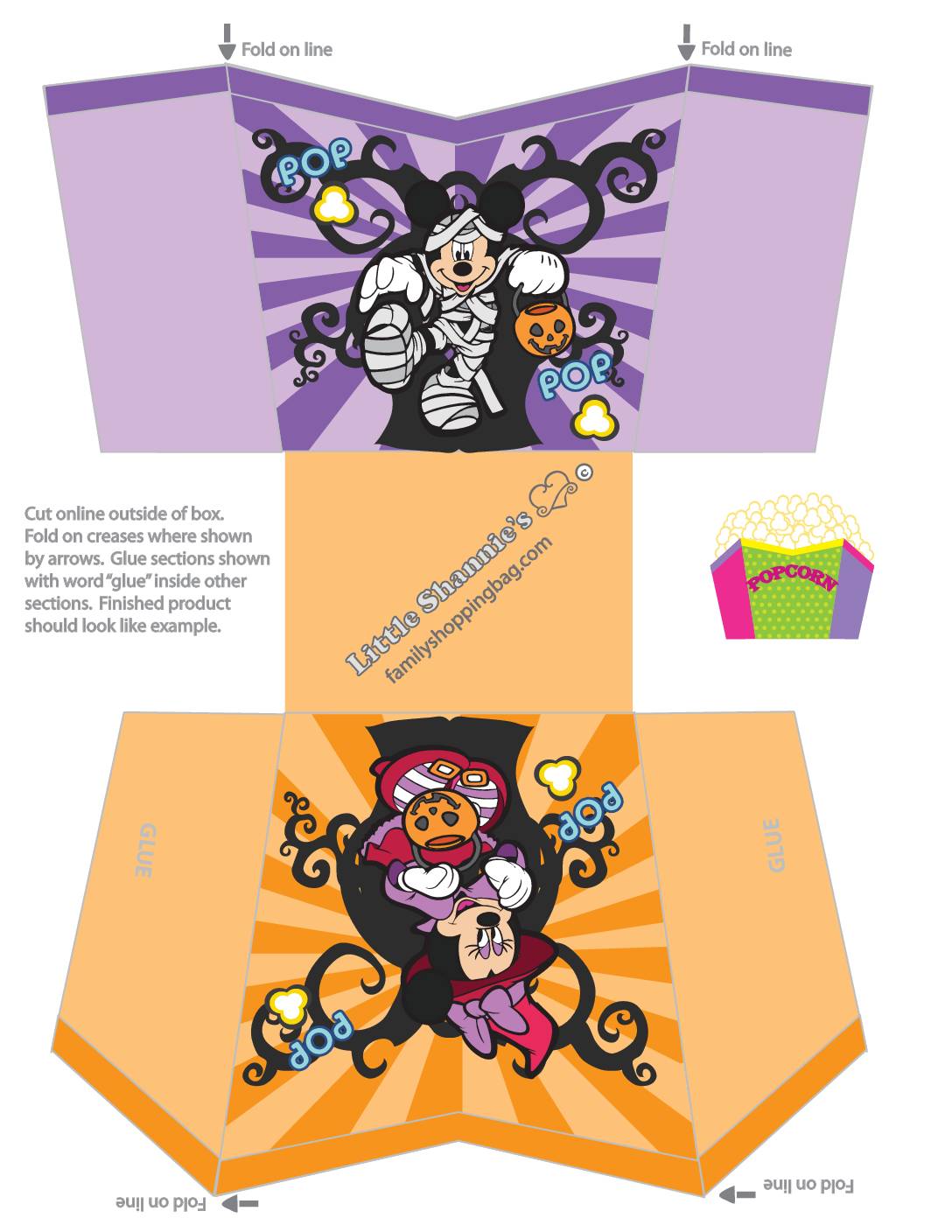 Popcorn Box Mickey Halloween  pdf
