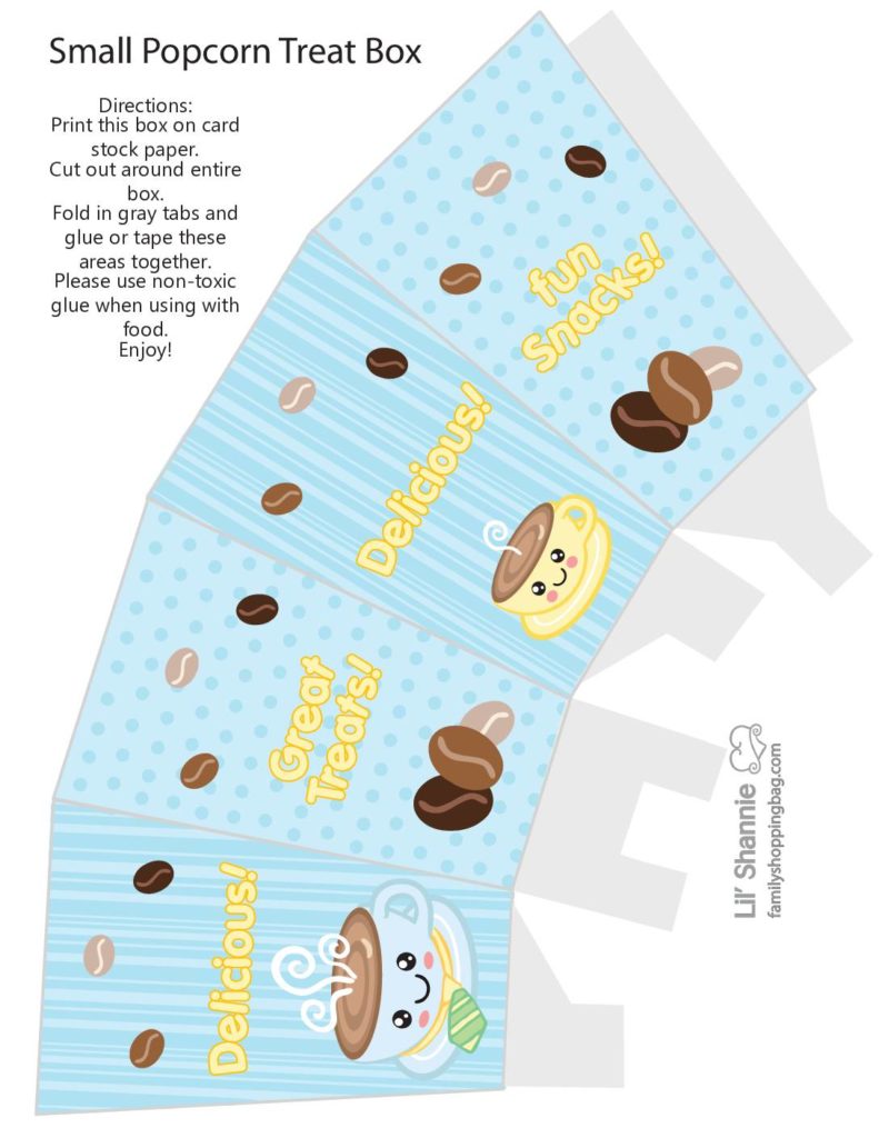 Popcorn Favor Box Fathers Day Breakfast  pdf