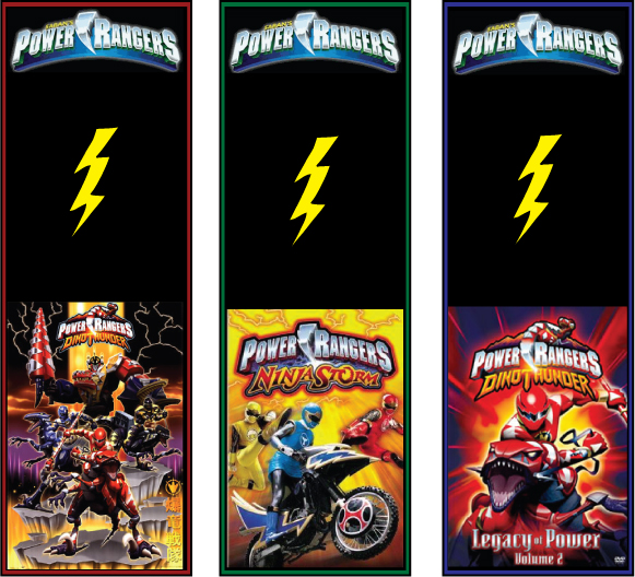 Power Ranger Lightning Bookmarks