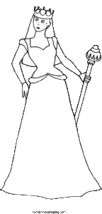 Princess with Scepter Coloring Pages