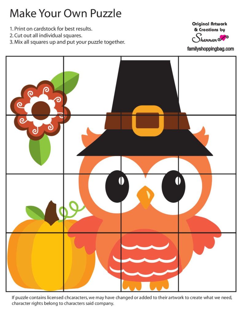 Puzzle Game  Thanksgiving  pdf