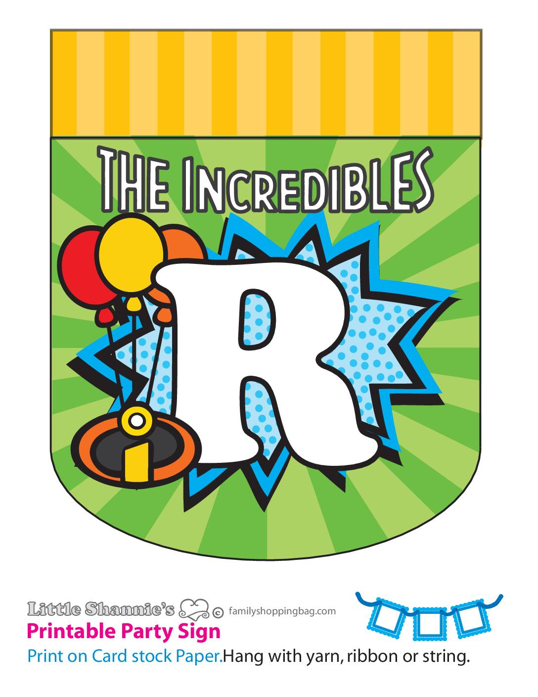 R Banner Incredibles Party Banners