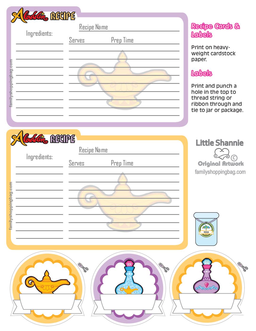 Recipe Cards Aladdin  pdf