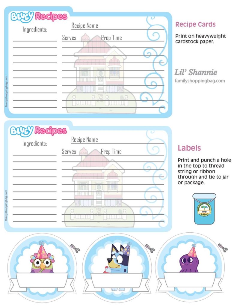Recipe Cards Bluey  pdf