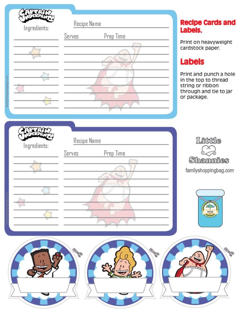Recipe Cards Captain Underpants  pdf