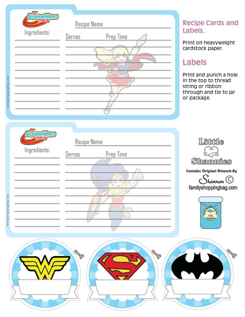 Recipe Cards DC Super Stickers  pdf