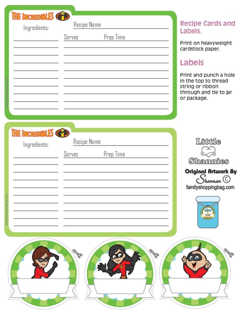 Recipe Cards Incredibles  pdf