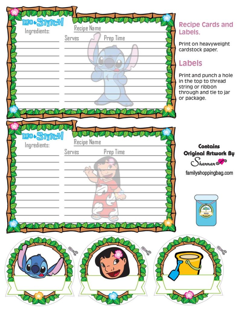 Recipe Cards Lilo and Stitch  pdf