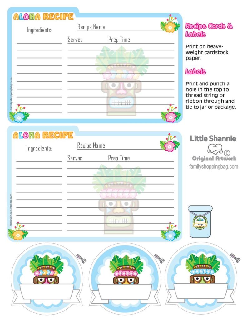 Recipe Cards Luau  pdf