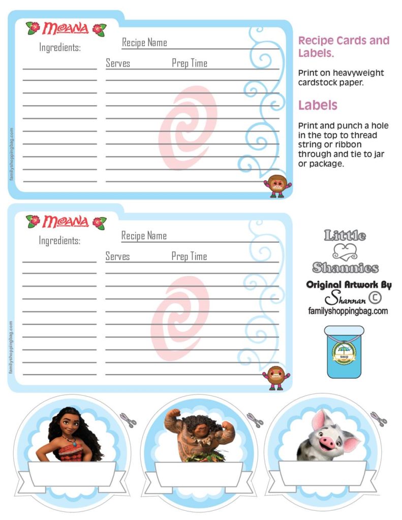 Recipe Cards Moana  pdf