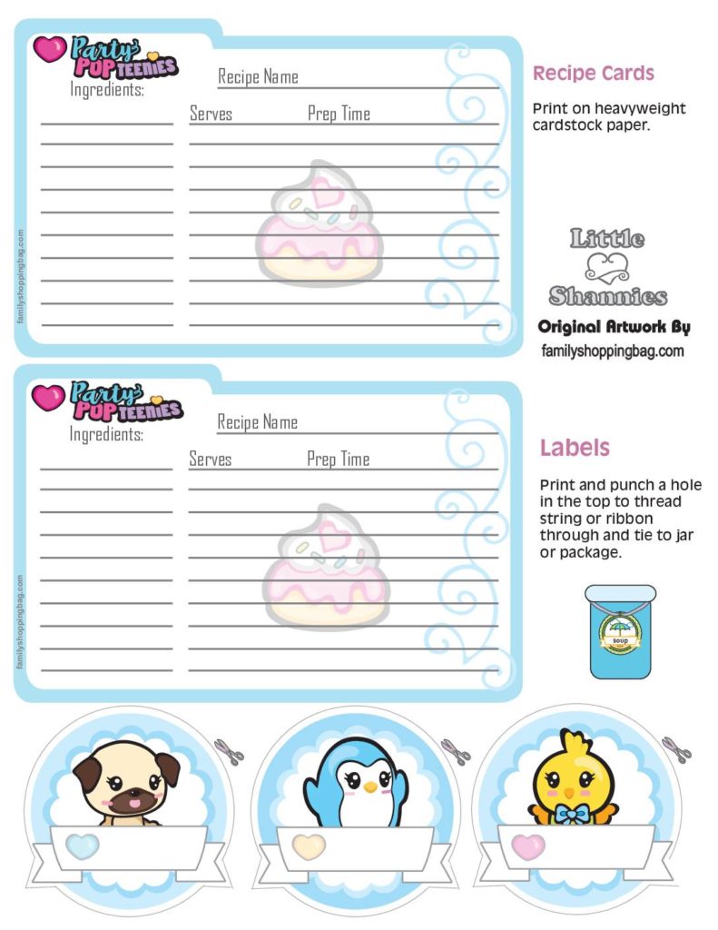 Recipe Cards Party Pop Teenies  pdf