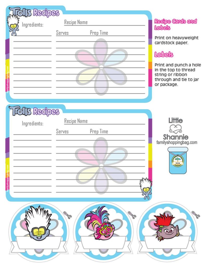Recipe Cards Trolls  pdf