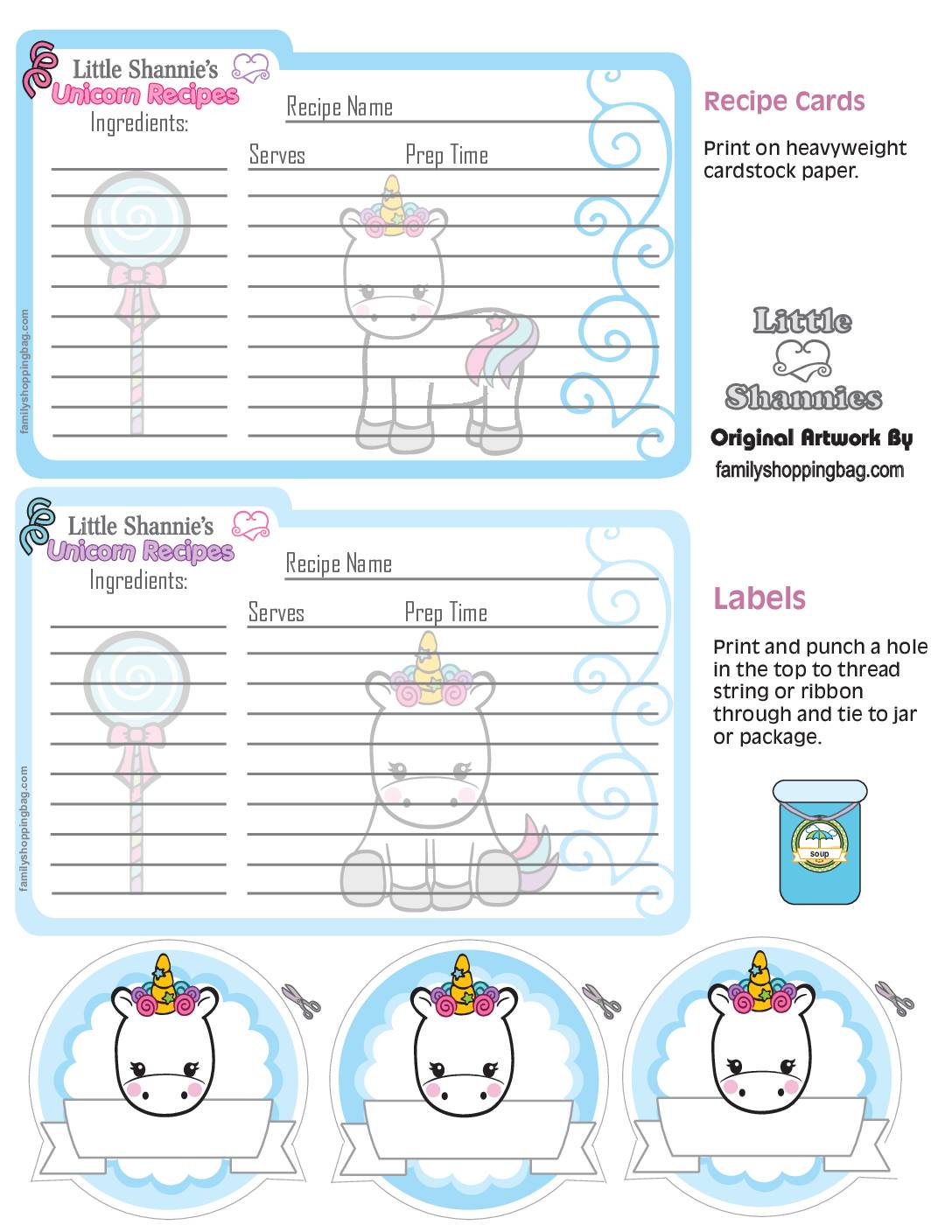 Recipe Cards Unicorn  pdf