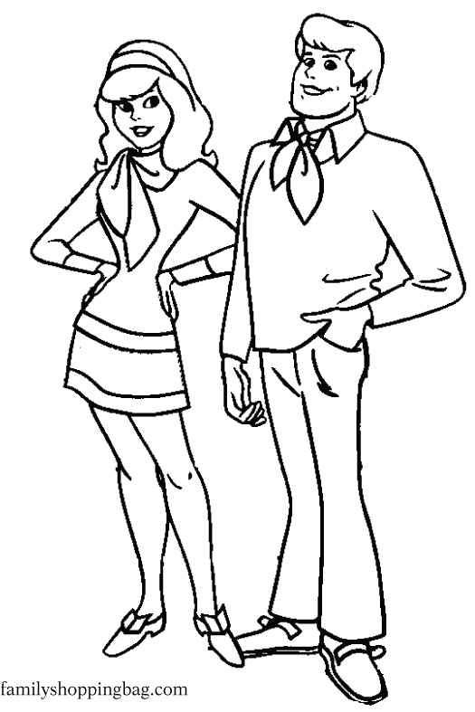Scoobys friends Daphney and Fred Coloring Pages