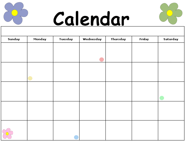 Single Flower Calendar