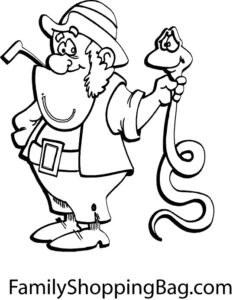 Snake and Man Coloring Pages