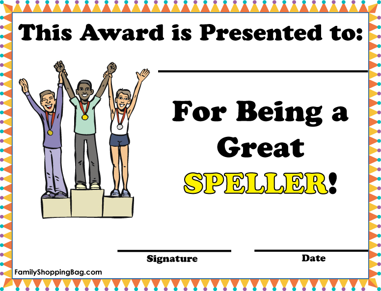 Spelling Award - Boy
