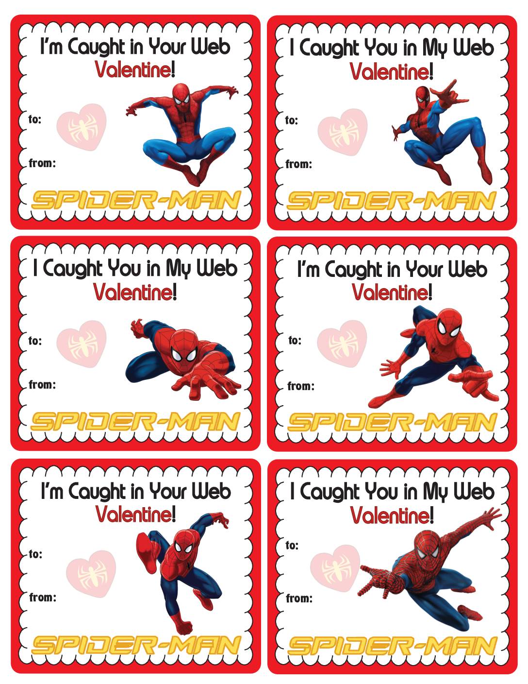 Spider Man Valentines Valentines