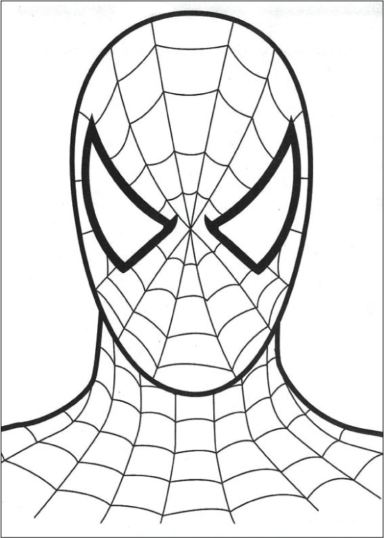 Spiderman Face Coloring Pages