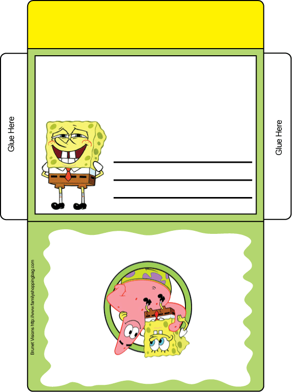 Spongebob Envelope Card Invitations