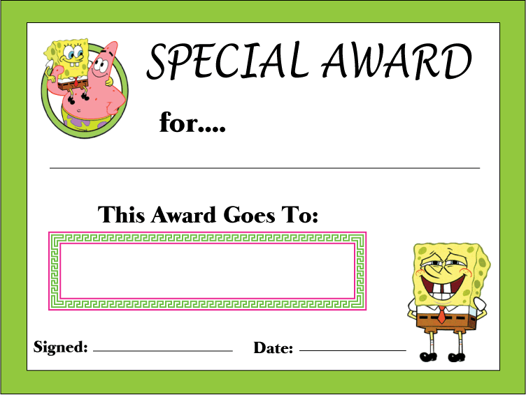 Spongebob Special Award Awards