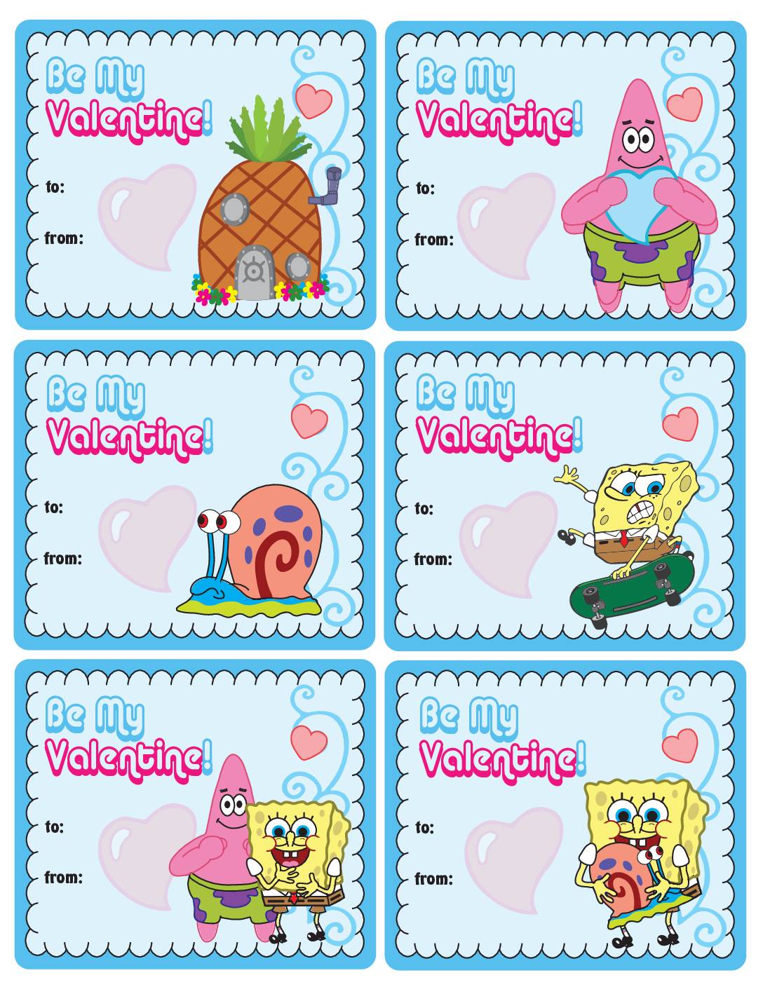 Spongebob Valentines Valentines
