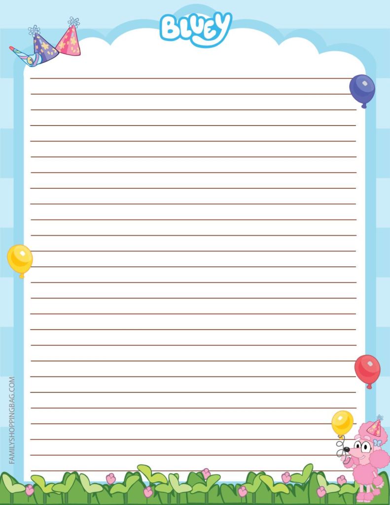 Stationery  Bluey  pdf